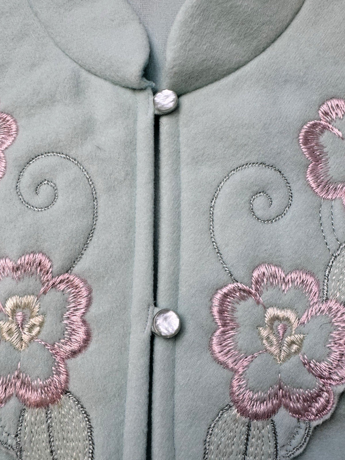 VTG Shadowline Fleece Bed Jacket Robe Embroidery NOS w/Tag 80&rsquo;s Cottagecore S/M
