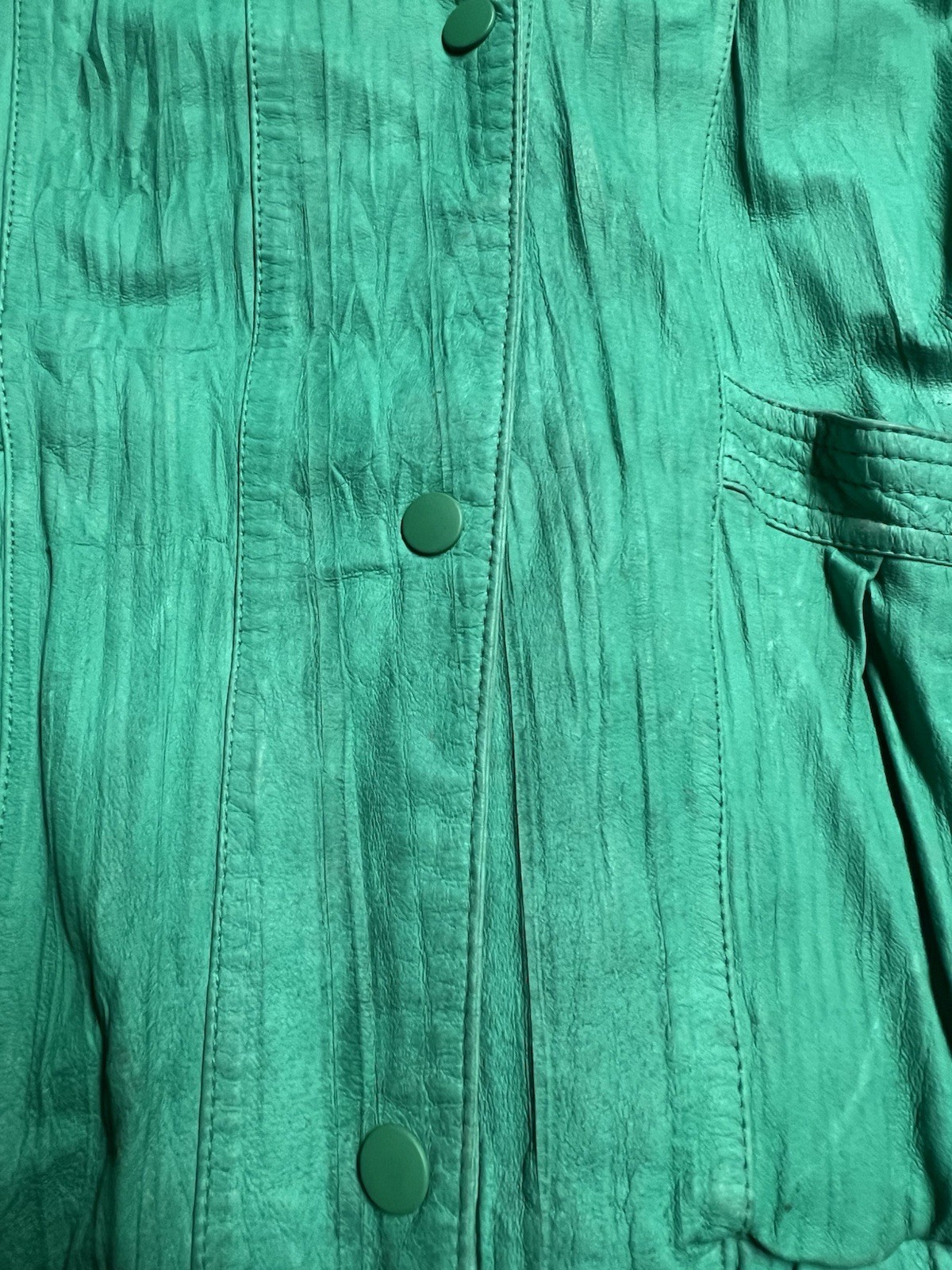 Vintage 80’s Split End Ltd. Leather Jacket Women’s Size 13/14 In Green