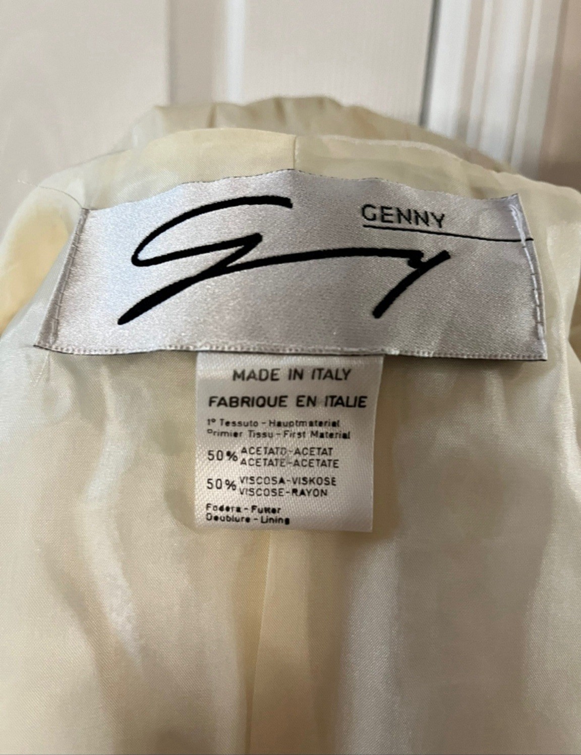 Vintage GENNY Ivory Jacket Dress, Made In Italy, Signed