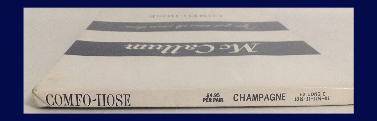 Vtg McCallum COMFO-HOSE Stockings – CHAMPAGNE EX LONG 10 ½-11-11 ½ » XL – IN BOX