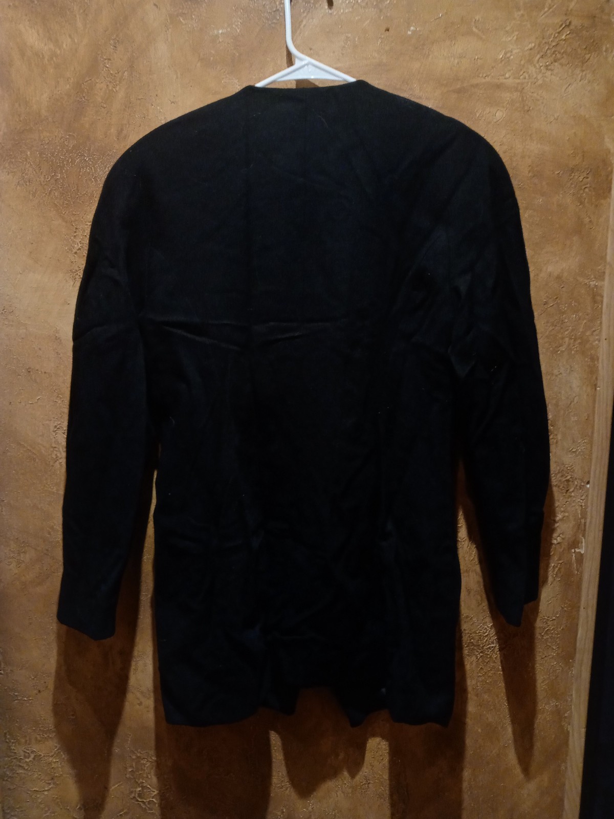 Linda Allard Ellen Tracy wool blazer double breasted long Women Black XL