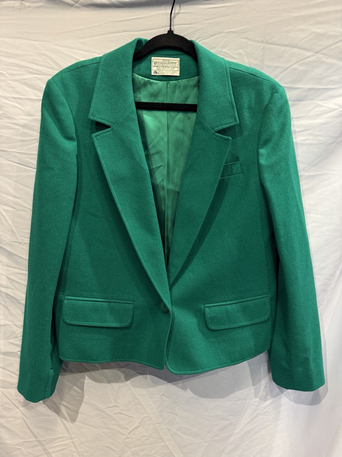 Pendleton Women&rsquo;s Green 100% Virgin Wool Suit Jacket Blazer