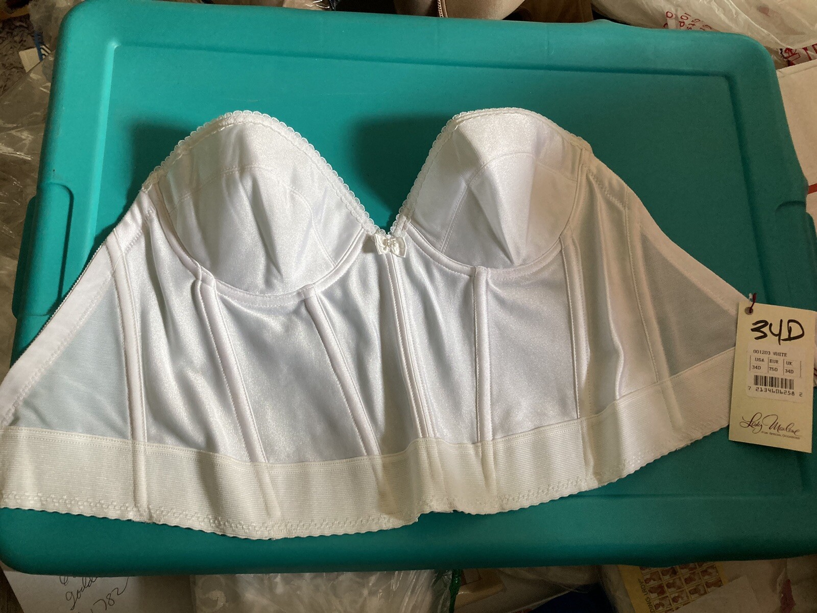 Lady Marlene Sexy Strapless Backless Bra longline Plunge # 1203 Vintage 34,36,38