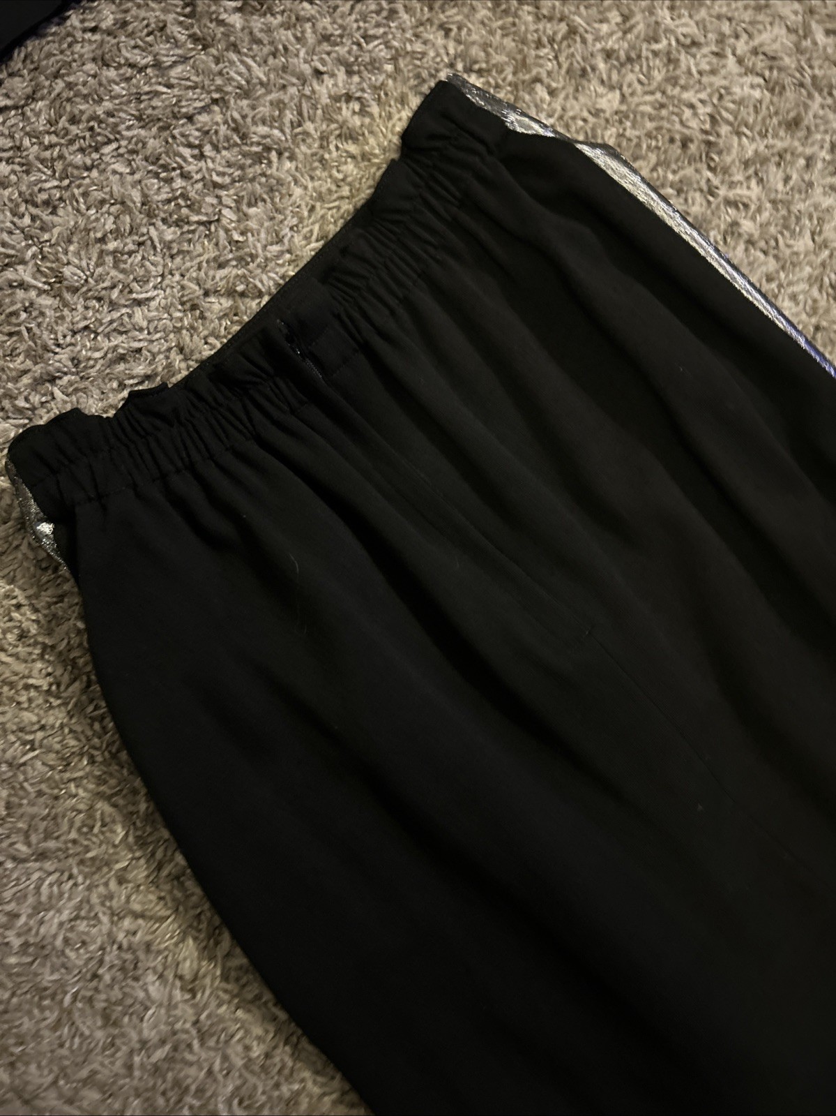 VTG Leadermode 2pc Skirt Set M Black Silver Metallic 80s 90s Goth Party Edgy