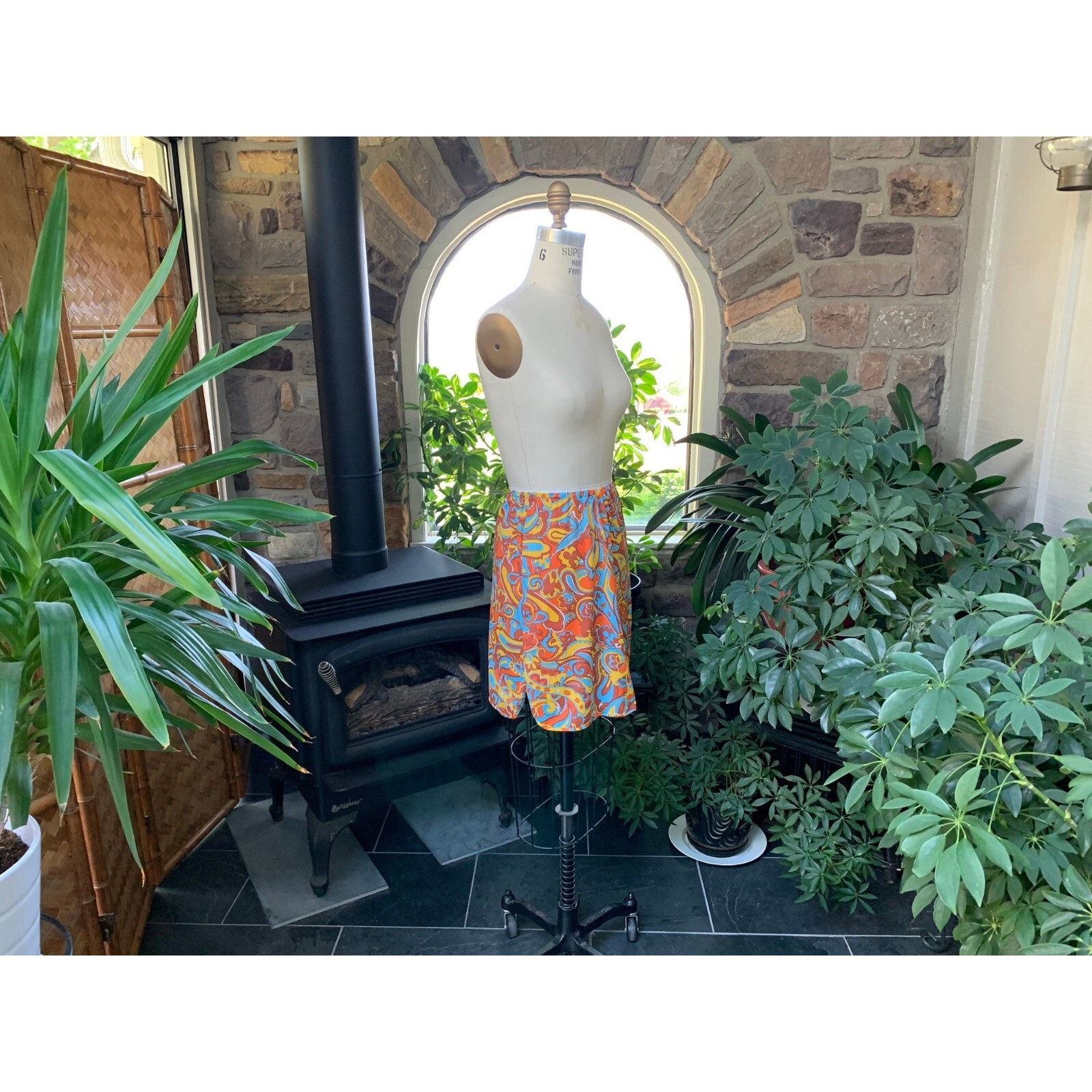 Vintage 1970s Van Raalte Kenneth Jay Lane Paisley Mini Half Slip