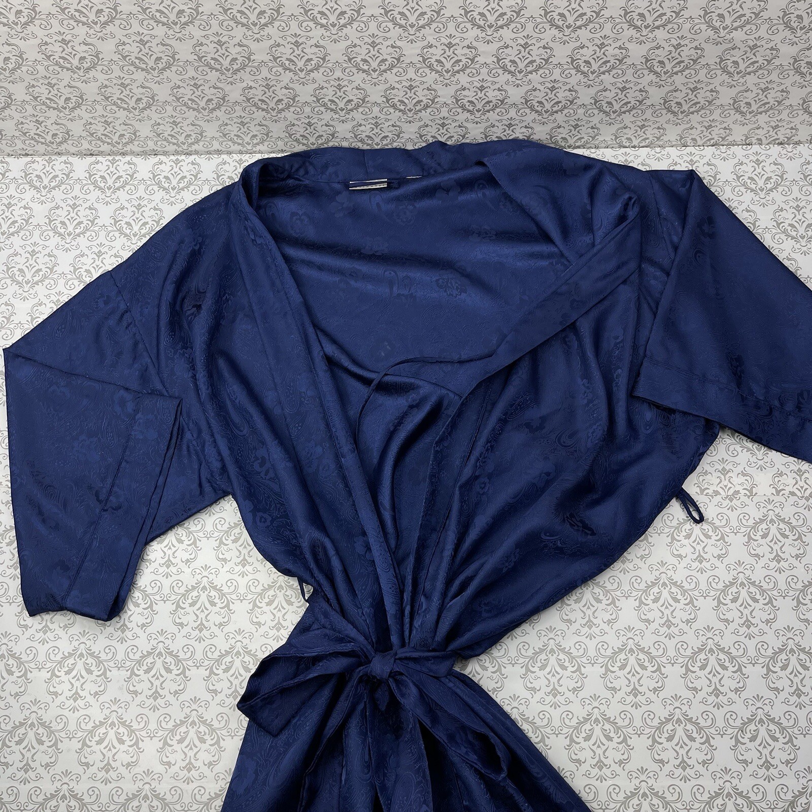 Erika Taylor Intimates Blue Floral Robe Comfortable Sleepwear Vintage M/L