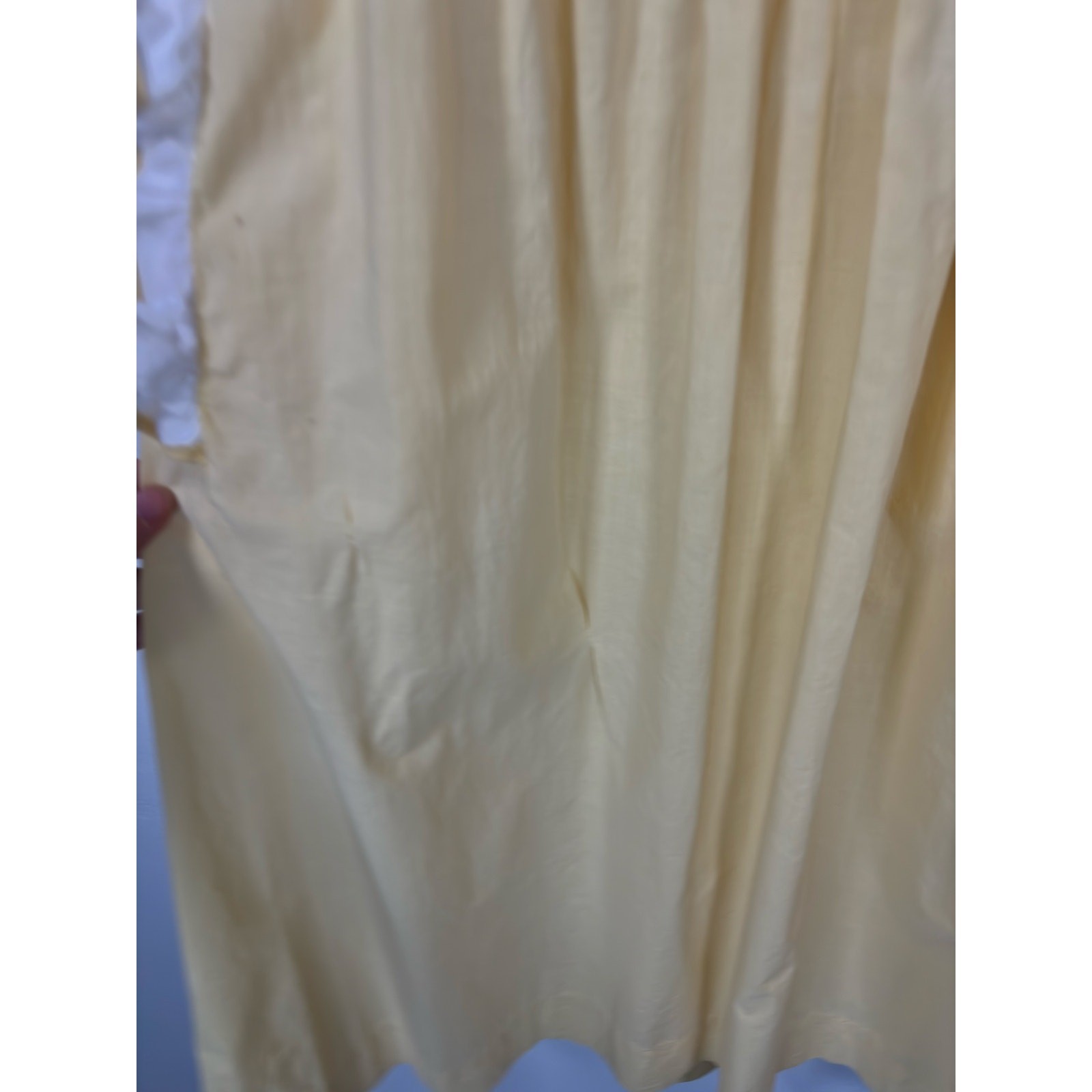 1950s Expensive Simplicity Yellow Cotton Ruffle Maids Uniform Dress As Is