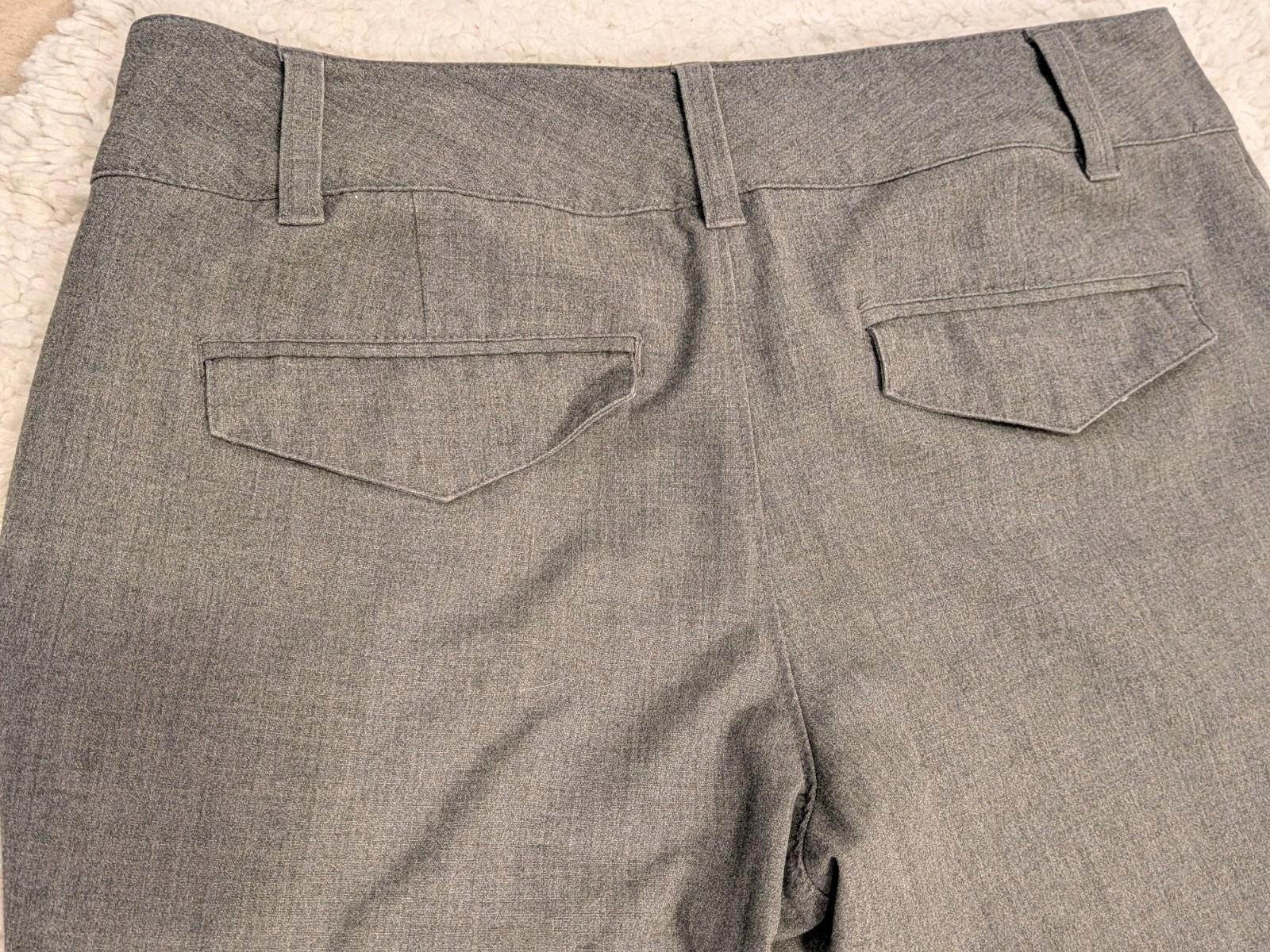 Vintage 2006, low rise gray slacks, Women 8. 32 in Waist. 9 in Rise. 30 inseam.