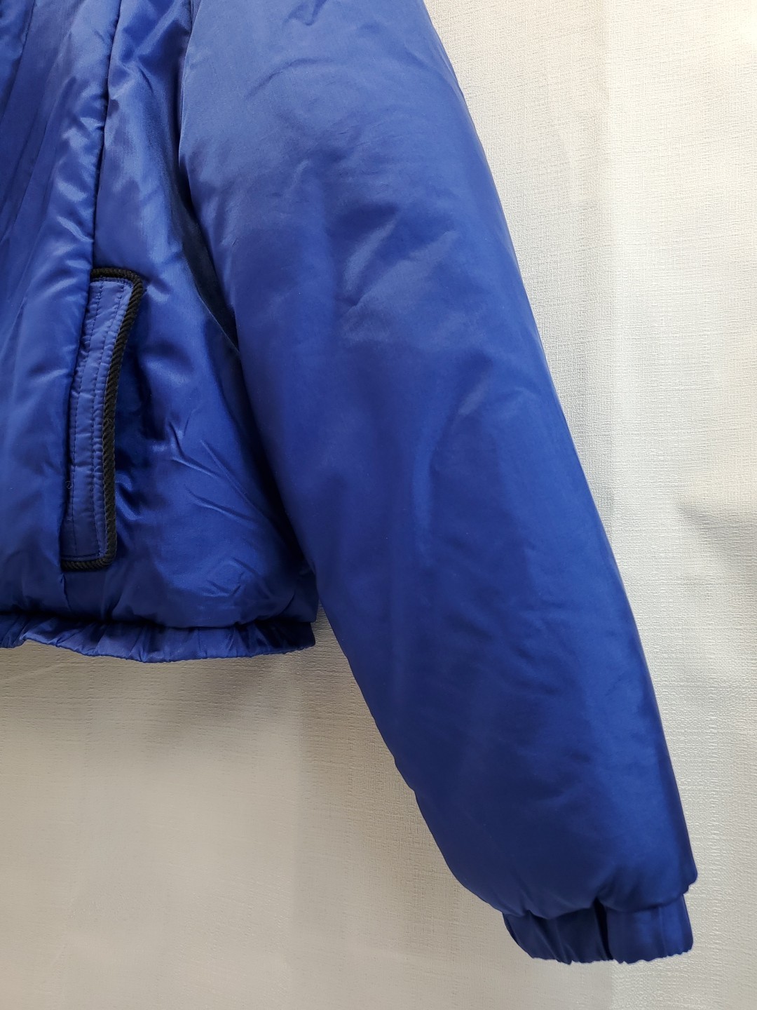 80s « YR » Puff Jacket Short Waist Puffy Sleeve Shoulder Retro Vintage Purple XL