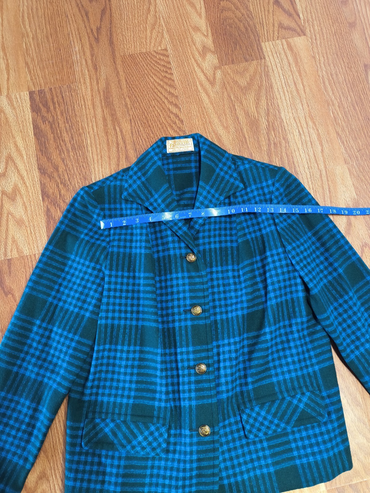 Vintage 1950s Pendleton Virgin Wool Blazer Jacket Thistle Buttons Button Front