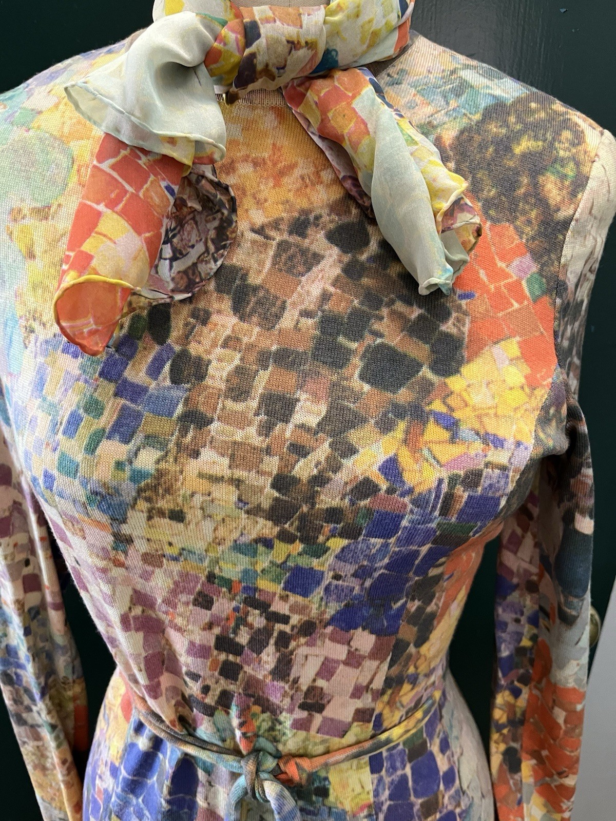 Vintage Goldworm Wool Printed Dress