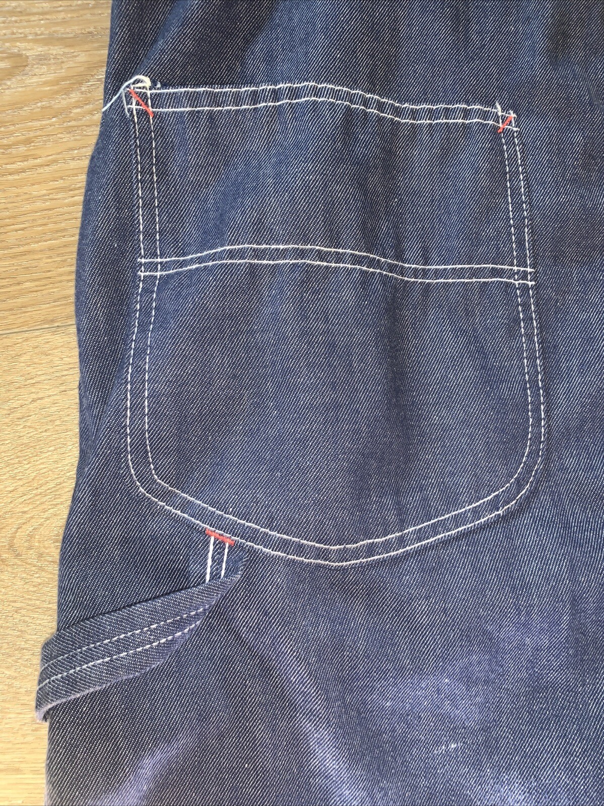 VINTAGE Overalls Burlington Denim Work Wear Bibs 38 W Unisex PRISTINE