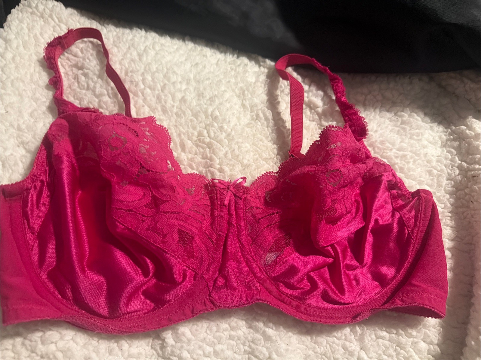 Vintage Vanity Fair 75-165 sz 38C PINK U/W Satin and Lace Piquant Bra VTG USA