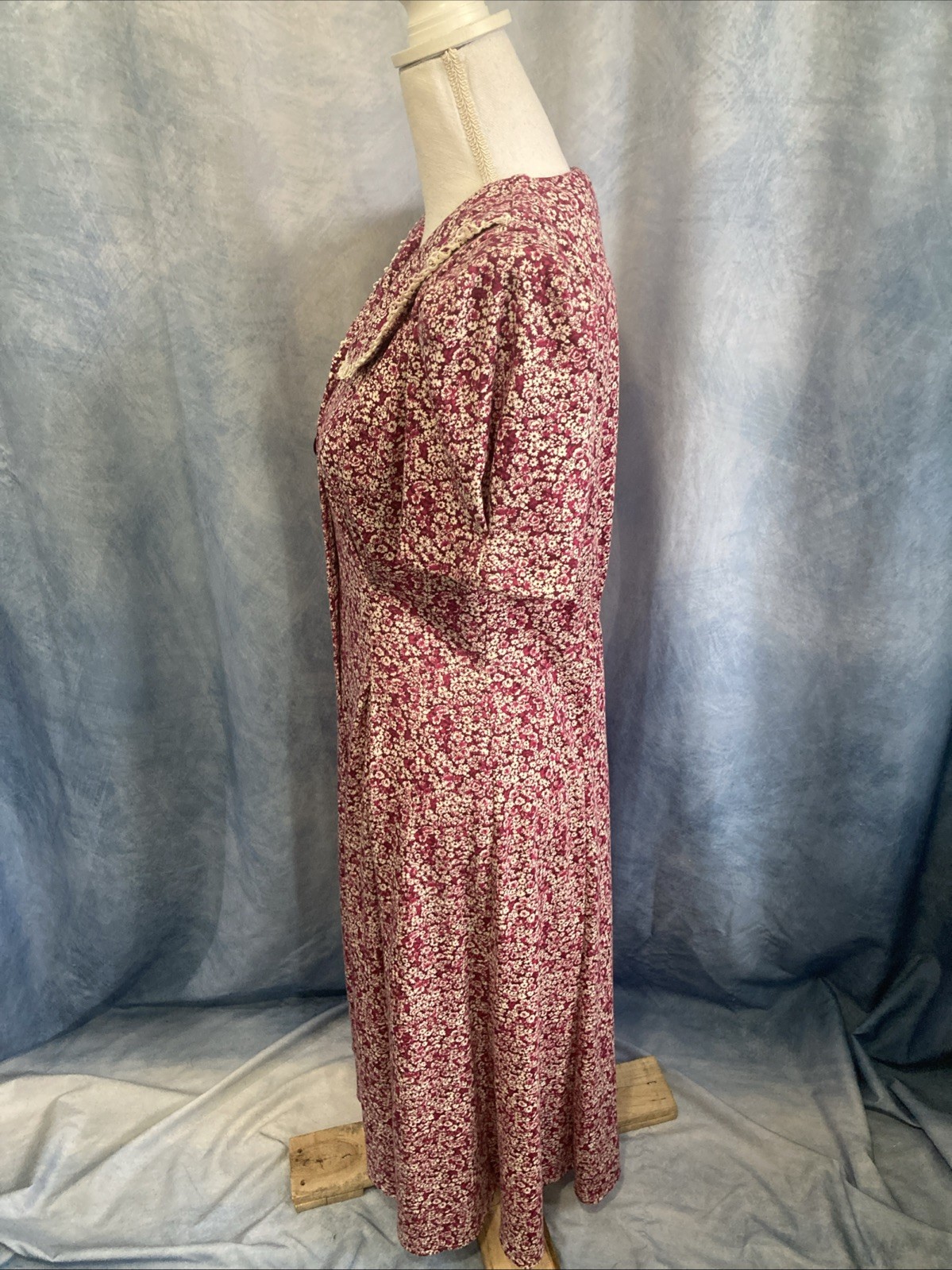 Vtg 80s Tabby of California Floral Button Down Midi Dress 12P EUC Cottagecore