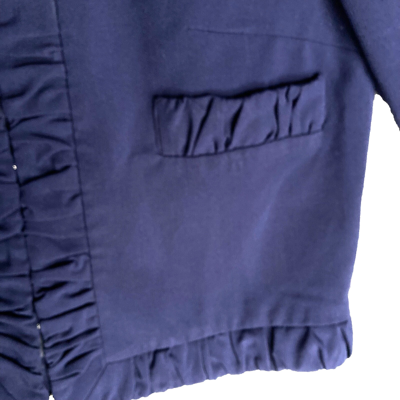 Harve Benard Cropped Blazer Jacket Lined Navy Career Womens 12 L Bust 40 Vtg