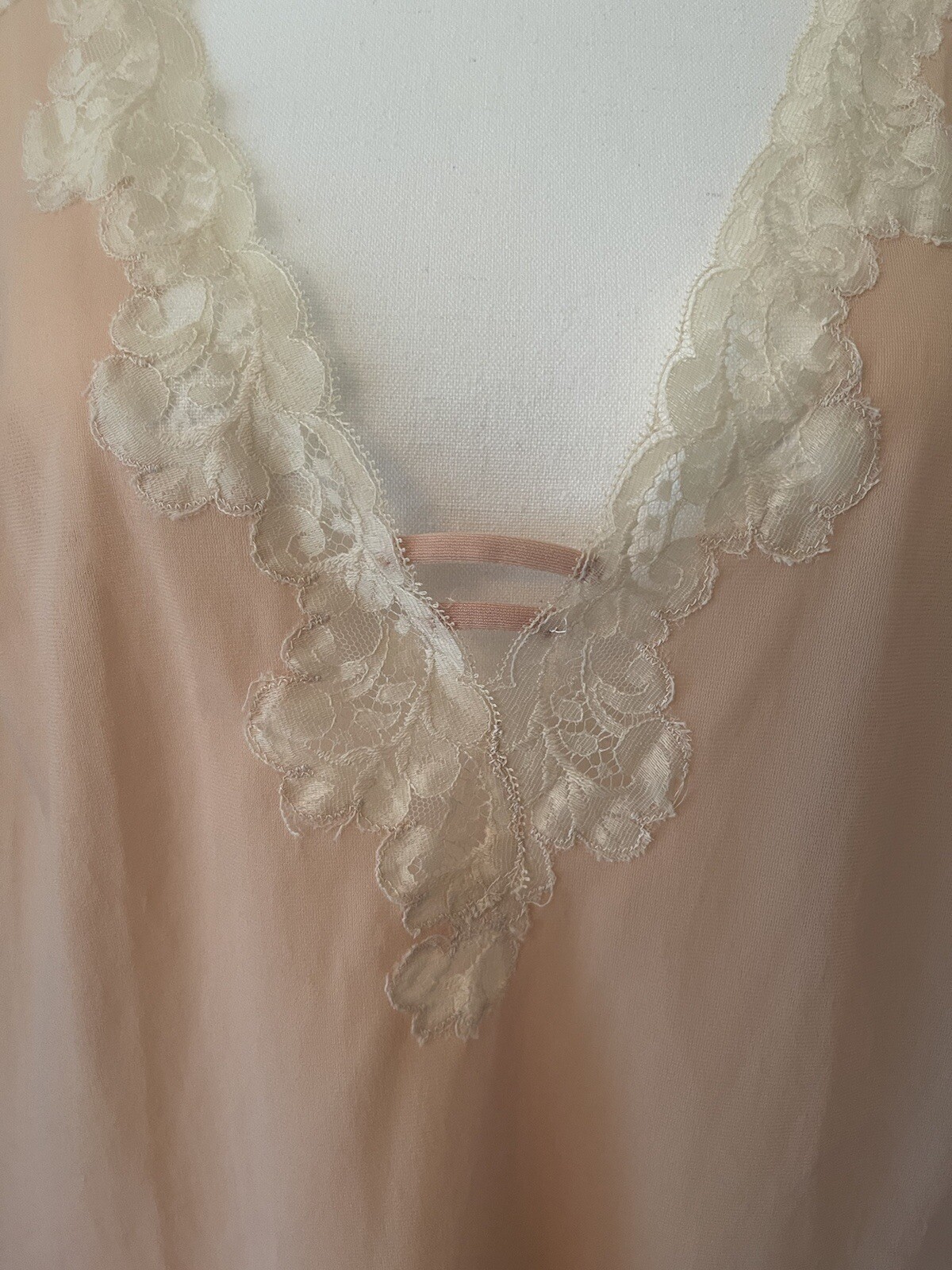 Emilio Pucci For Formfit Rogers Lace Top Slip Dress Lingerie Sz 12-14 Blush Pink