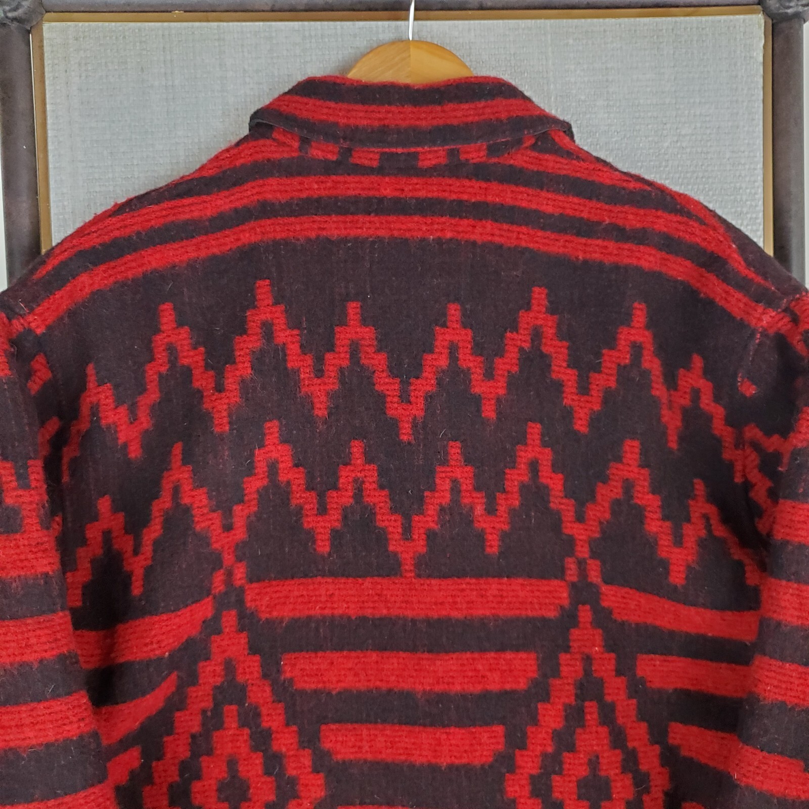 VTG WOOLRICH USA Size Large Womens Wool Aztec Southwest Chore Barn Jacket Coat
