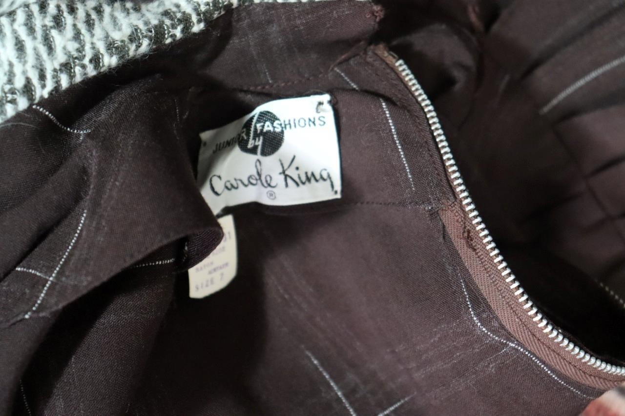 Vintage Deadstock 1950&rsquo;s Brown Gabardine Dress With Original tags Size 2+