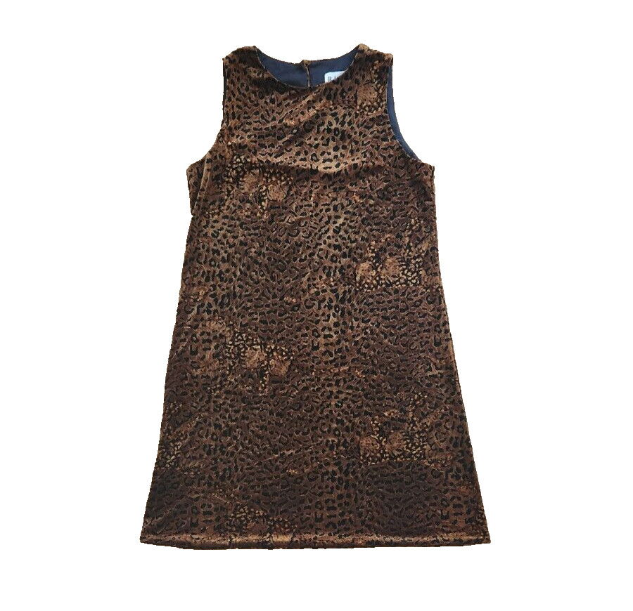 R.J. STEVENS Vintage Crushed Velvet Leopard Cheetah Print Mini Dress 1990s Y2K