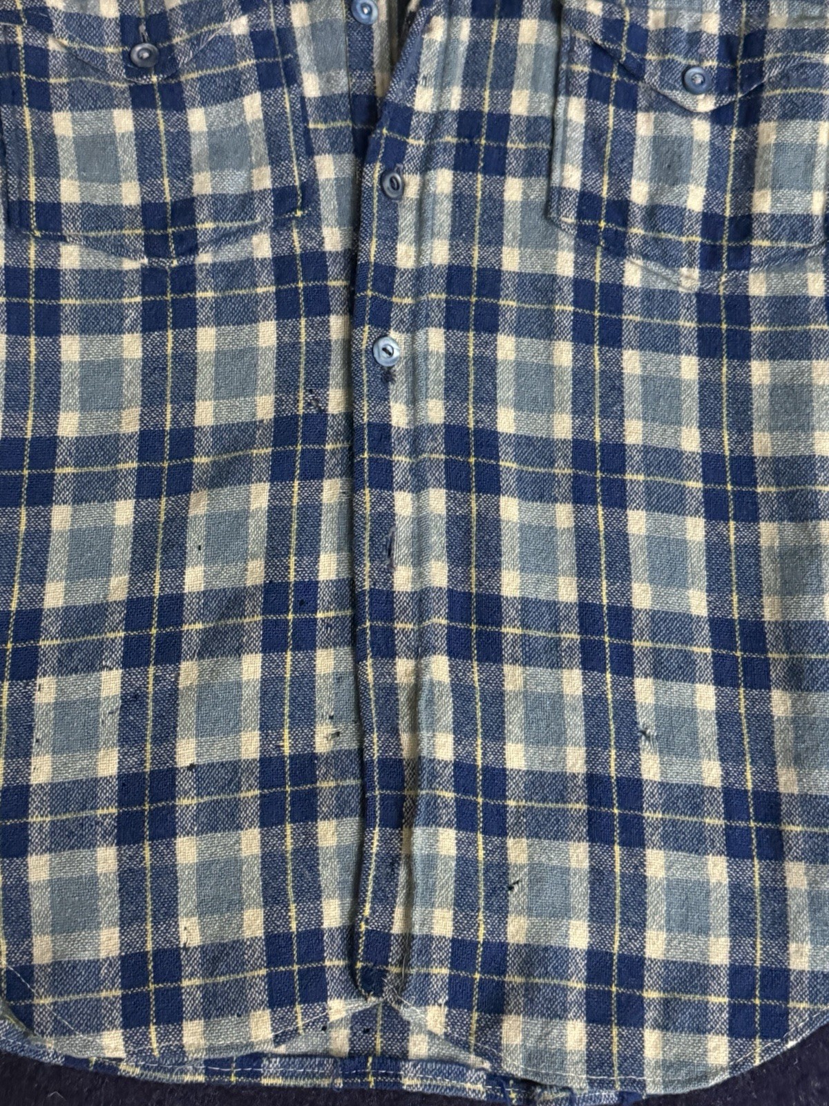 Vintage 30s 1930s 40s Pendleton Flannel Wool Distressed Thrashed Extra Small XS