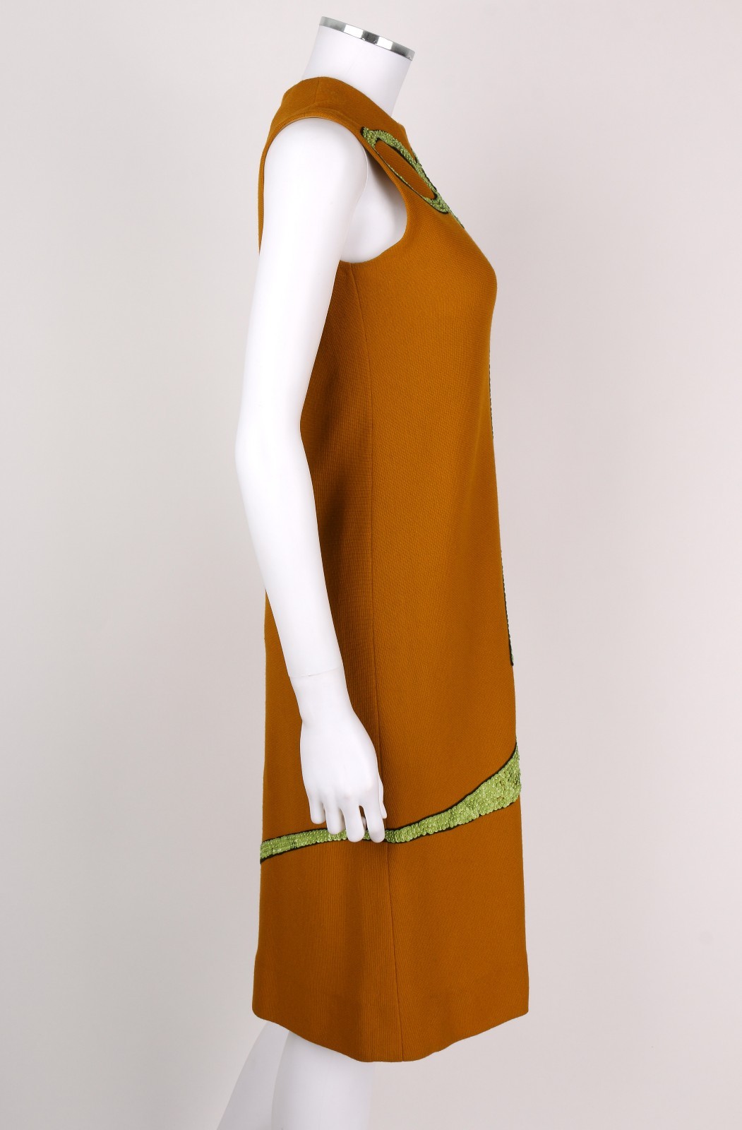 ALEXANDER&rsquo;S c.1960&rsquo;s Deep Goldenrod Sequin Embellish Mod Sleeveless Shift Dress