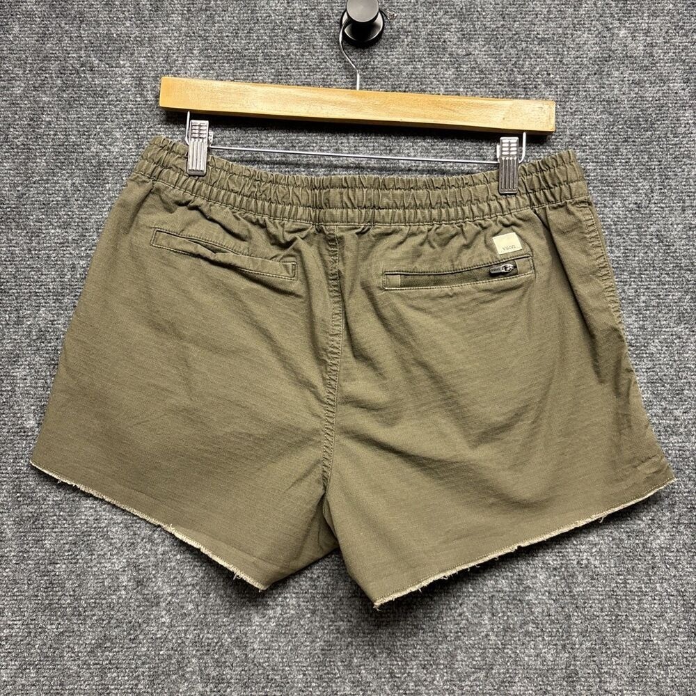 Vuori Olive Green Drawstring Jean-Style Shorts