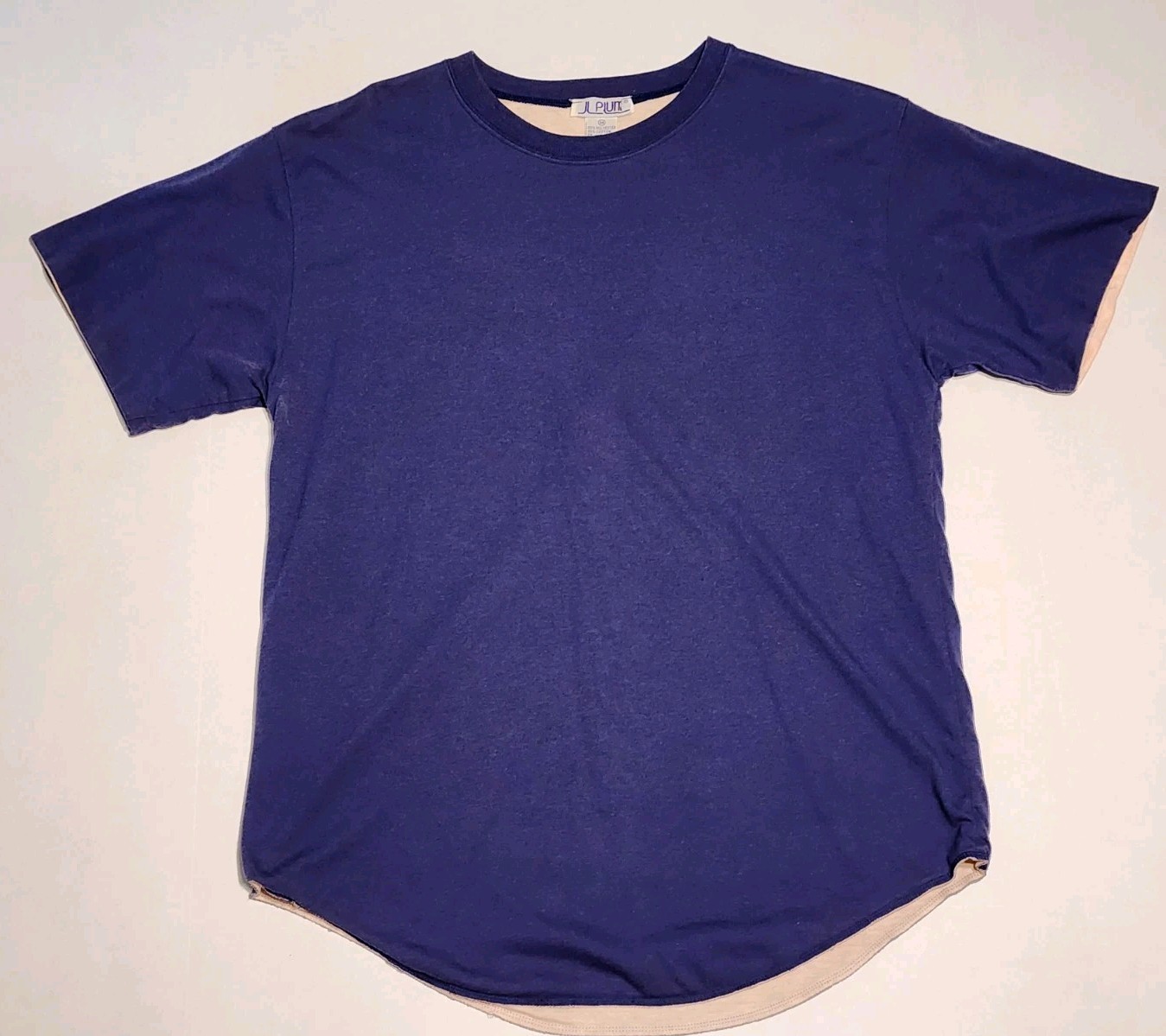 Vintage JL PLUM Polyester Cotton Double Shirt Roll Up Sleeve Women&rsquo;s Size M 90s