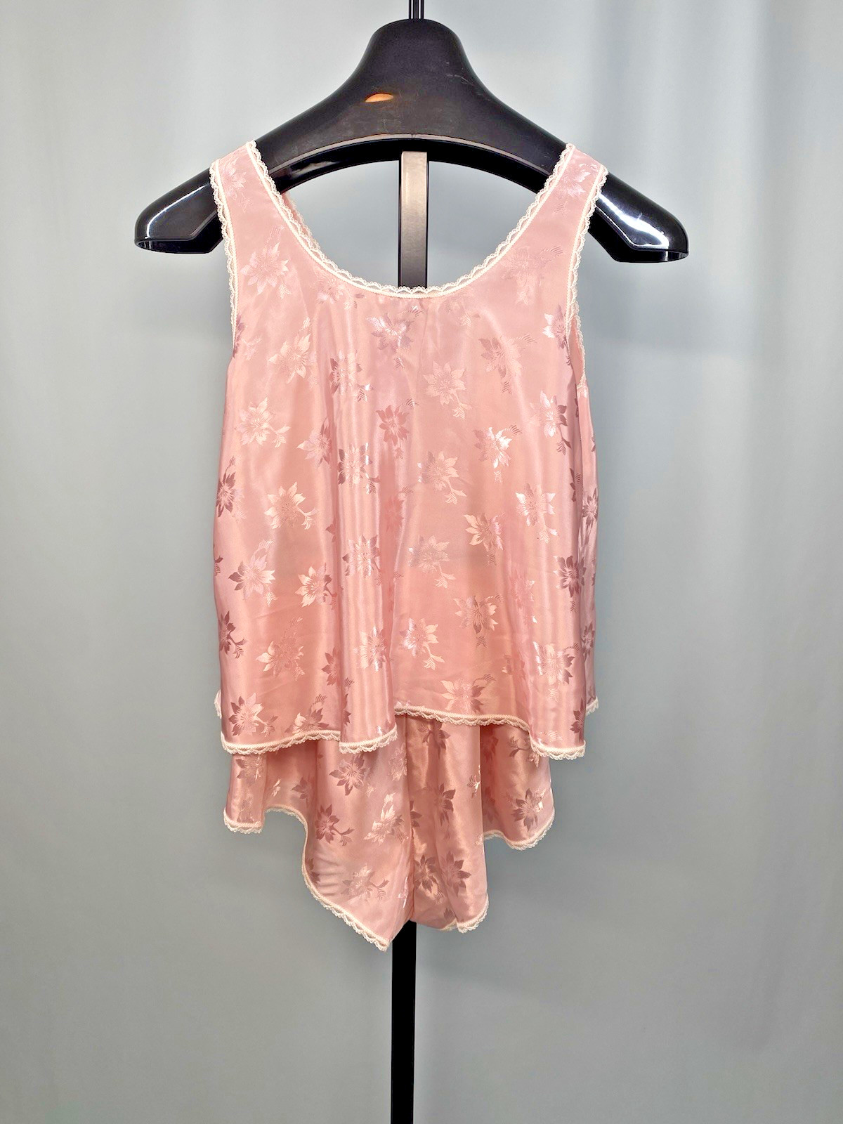 Vintage Camisole & Short Set SIZE SMALL pink tank lace SLEEP SOLUTIONS 90s Y2K