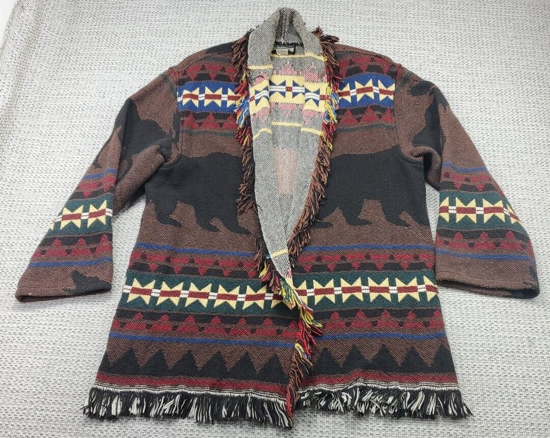 VTG Wrapper Jacket Wrap Womens One SIze Aztec Print Southwestern Coat USA Made