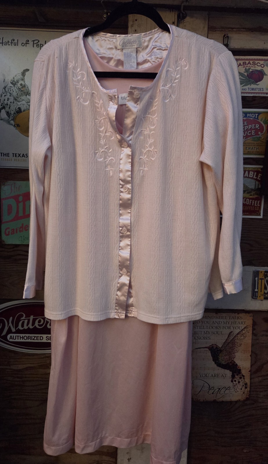 Vintage San Souci Pink Gown With Collette By Miss Blaine Bed Jacket Size Large