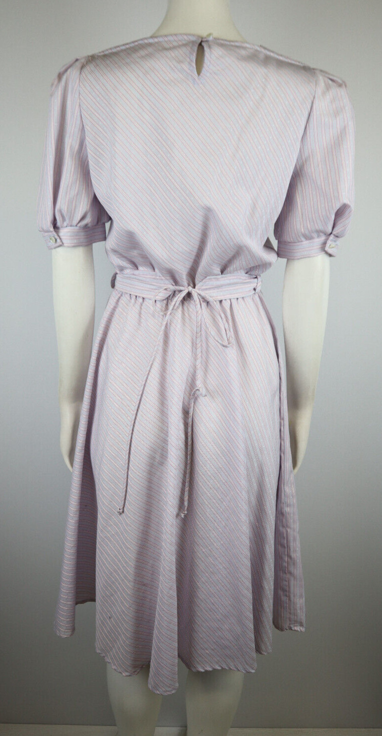 BYER TOO! Vintage 80s 90s Womens Dress Size 7 Blue Red Striped Belted