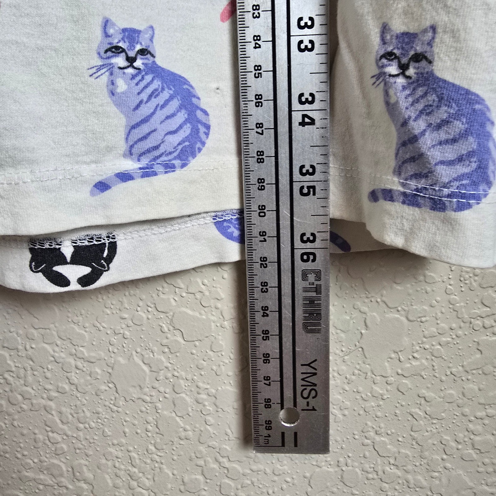 Vintage Simply Basic Cat Night Shirt One Size Fits Most Cotton Graphic Sleepwear