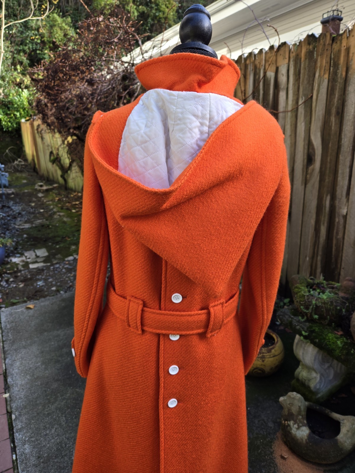 Vintage Rare 60’s Hyperbole Courreges Paris Orange Wool Womens Coat