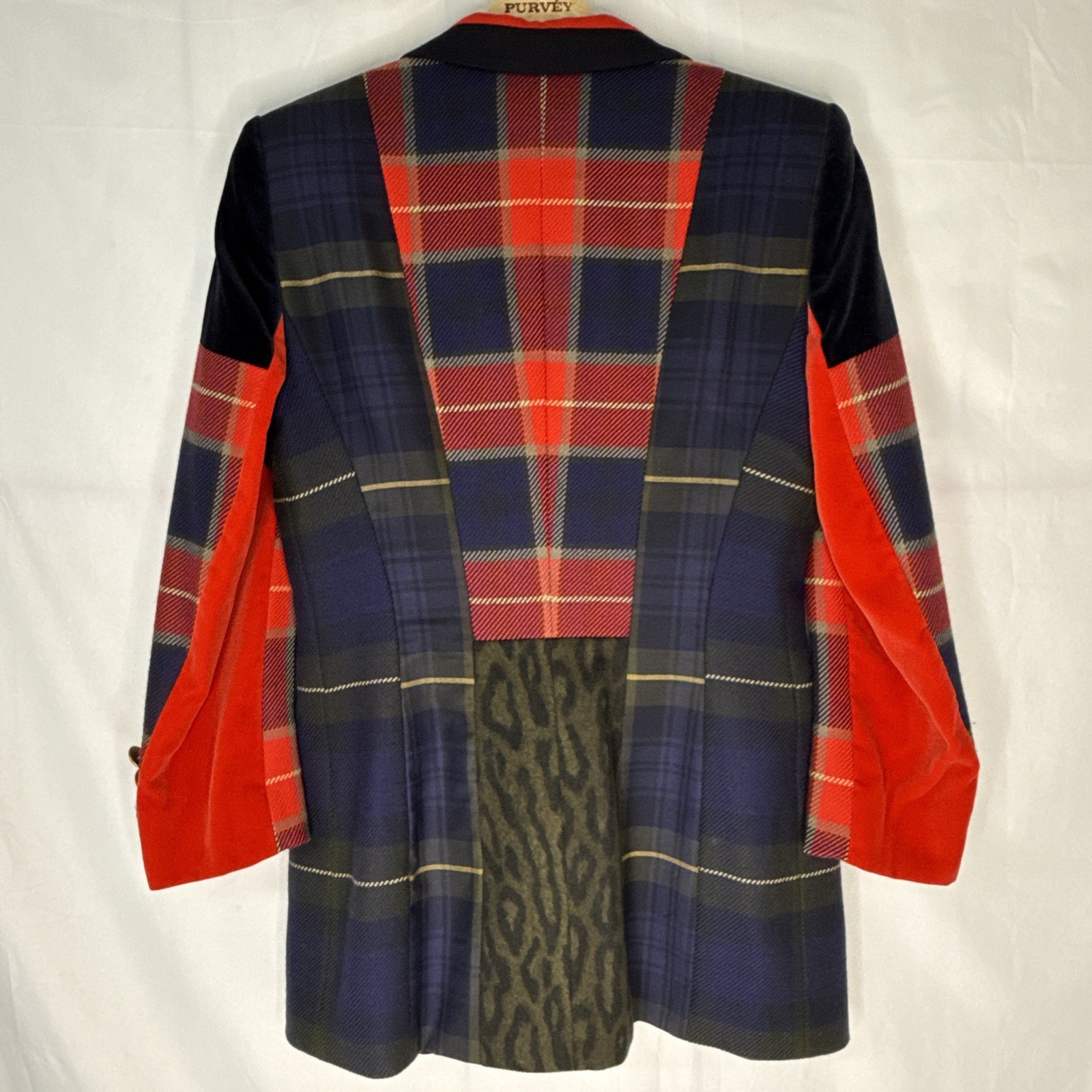 Vintage ESCADA Margaretha Ley Plaid Patchwork Wool Set Size 38