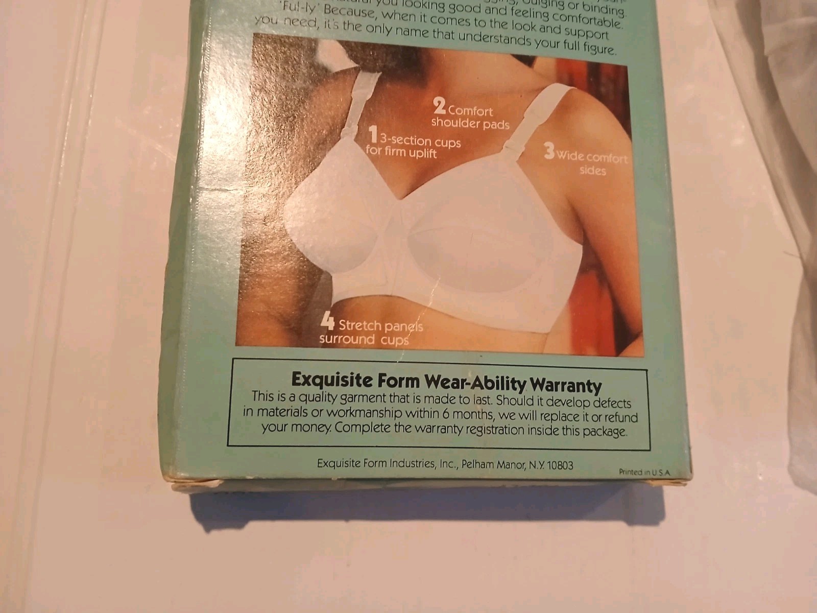 Vtg Exquisite Form Original Ful-ly Full Figure Bra Size 46D White Firm Uplift