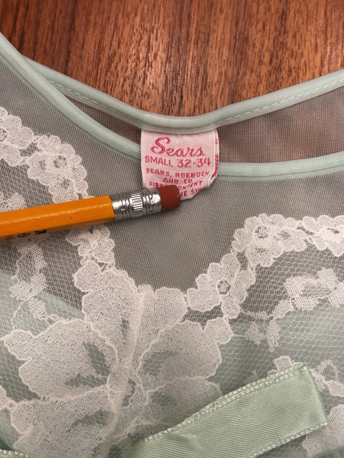 VTG 1960s Sears Roebuck Mint Green Layered Babydoll Nylon Chiffon Nightie Small