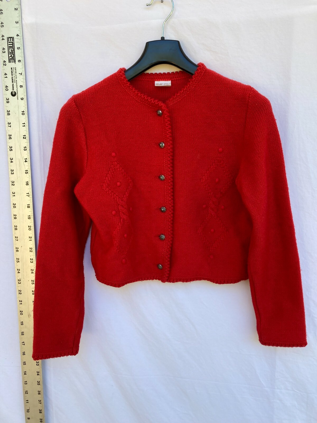 Vintage KOBLEDER STRICKMODE Red Knit Sweater sz 8 Made in Austria BxJ
