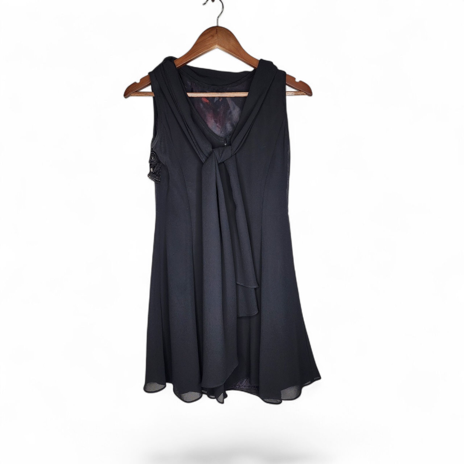 1990s Scott McClintock Lace Bodice Vintage Dress in Black Size 4