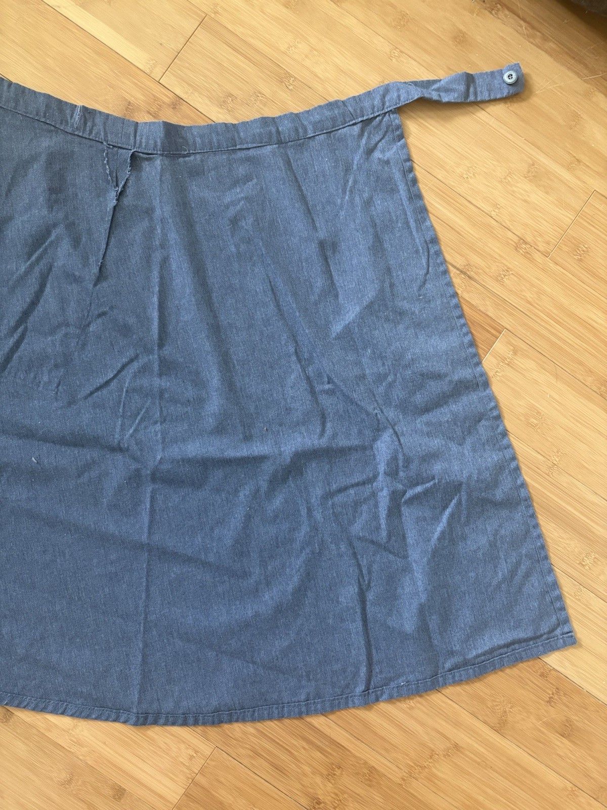 VTG 1950s/60s Handmade Chambray Wrap Skirt with Pockets 34” Waist