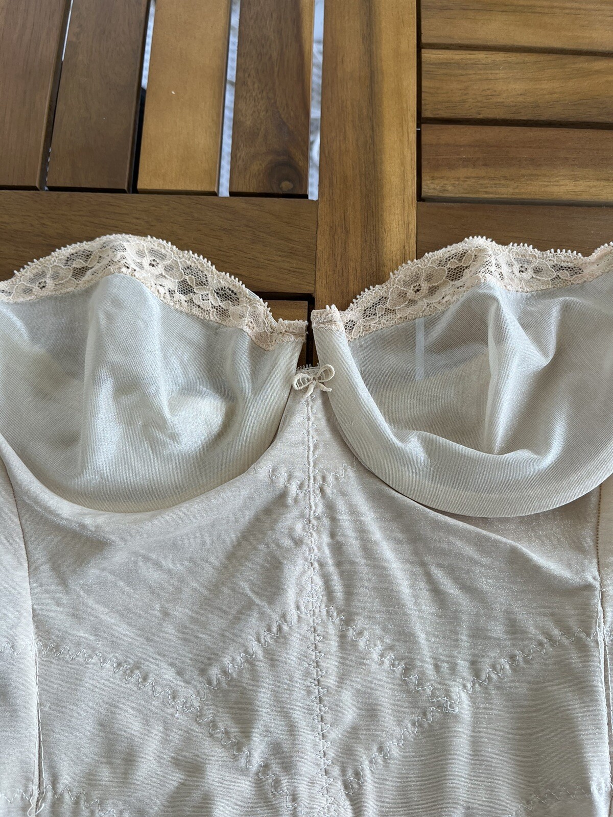 Young Natural Smoothie Sheer Nylon Bustier Girdle 34 C Sissy Panty Vtg 50s 60s