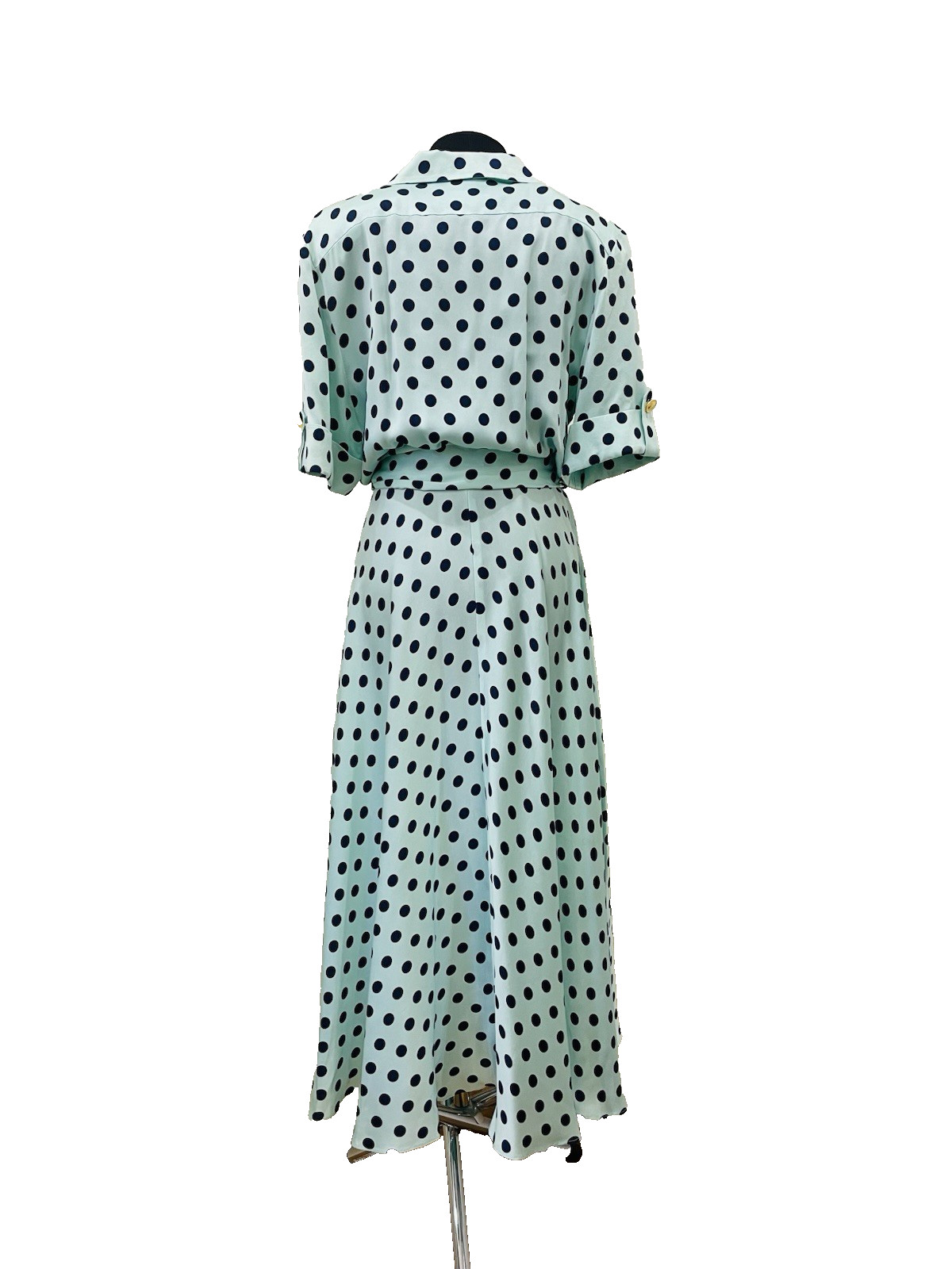 Vintage Escada by Margaretha Ley Silk Dress Polka Dot Pattern Made in Italy