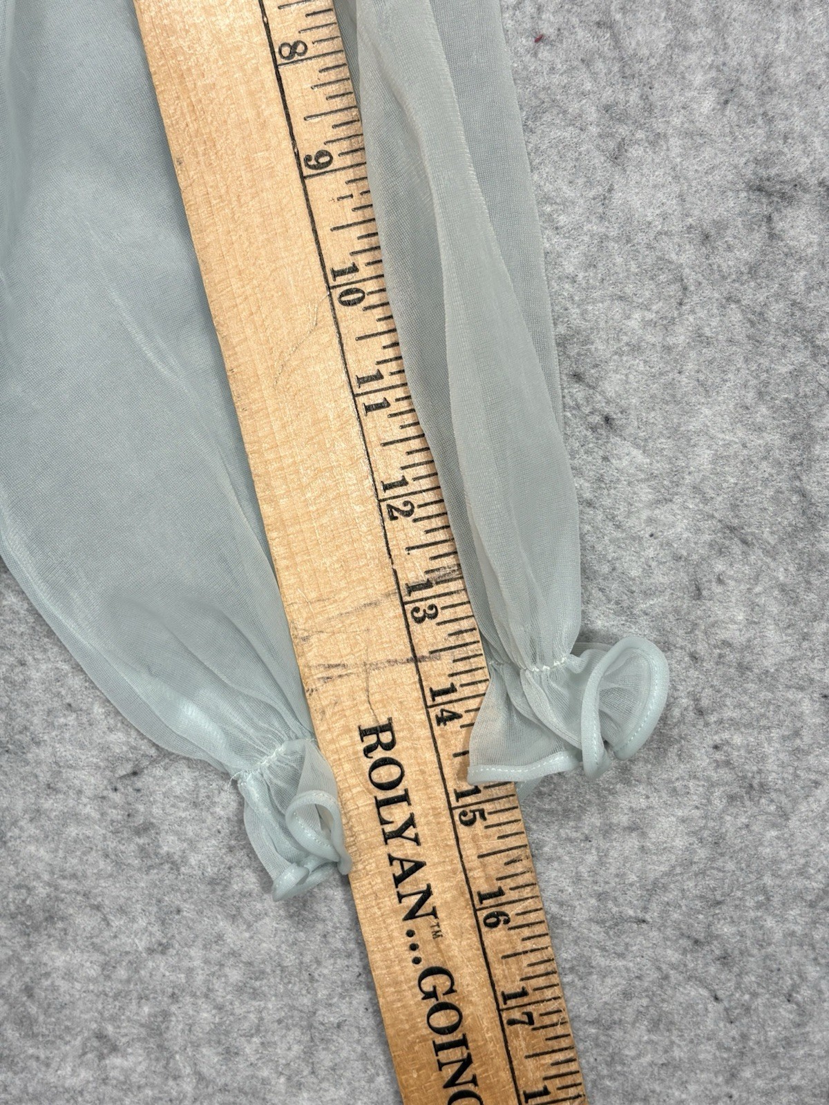 VTG Shadowline Blue Peignoir Robe M Sheer Nylon Bridal Coquette Cottagecore