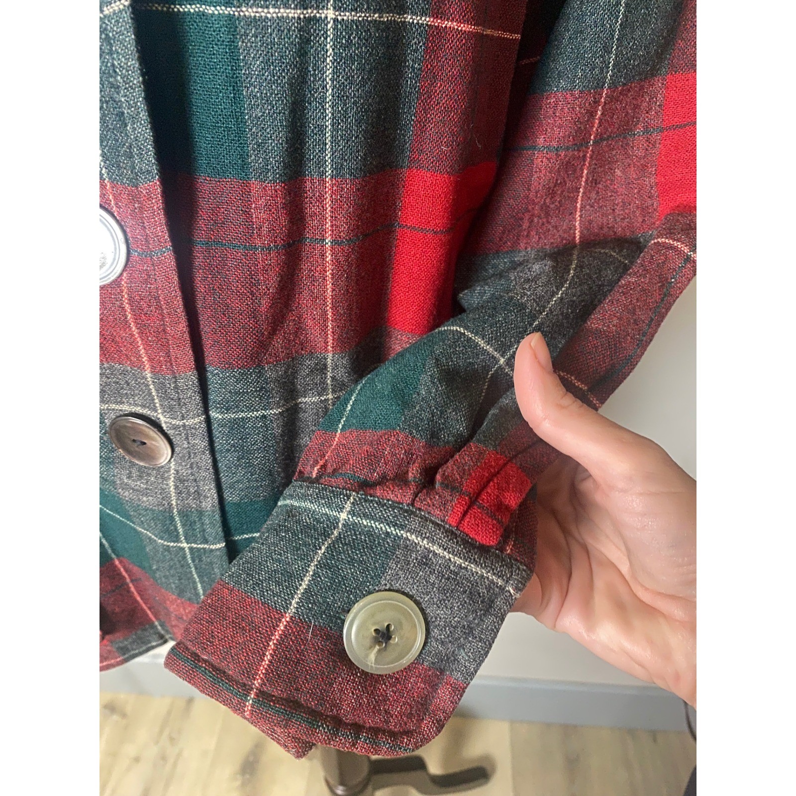 Vintage Pendleton 40&rsquo;s/50&rsquo;s 49ers Wool Plaid Shirt Jacket Red Green Womens