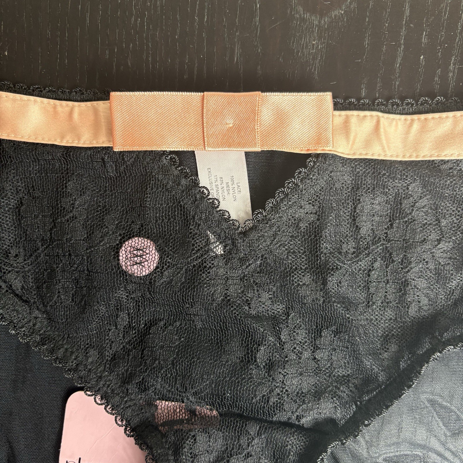 Vintage Y2K Pleasure State for Victorias Secret S Black Lace/Mesh Hipster Panty