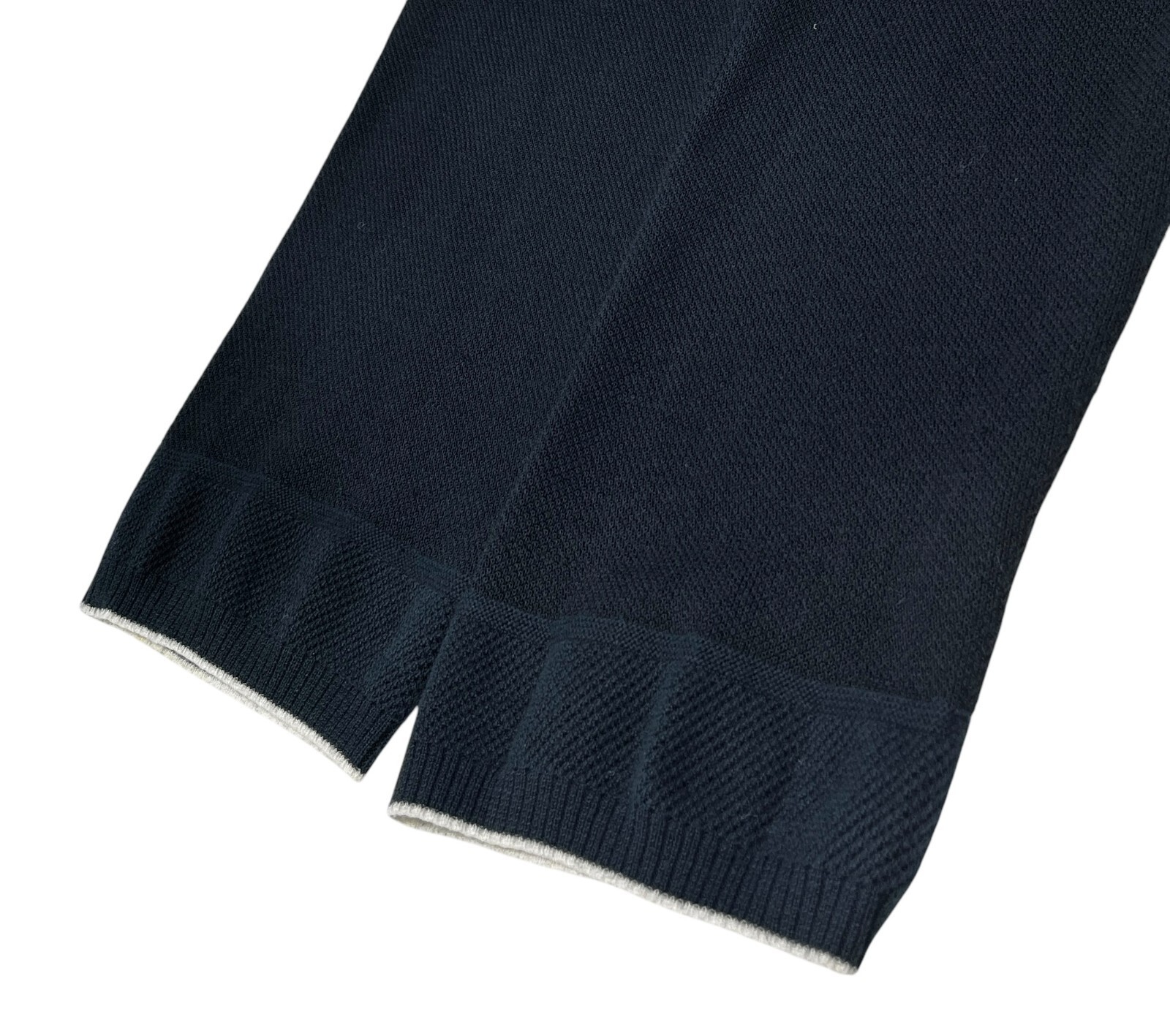 CHANEL Sport Vintage 09P CC Logo Knit Top #42 Hoodie Dark Blue Silver Rayon