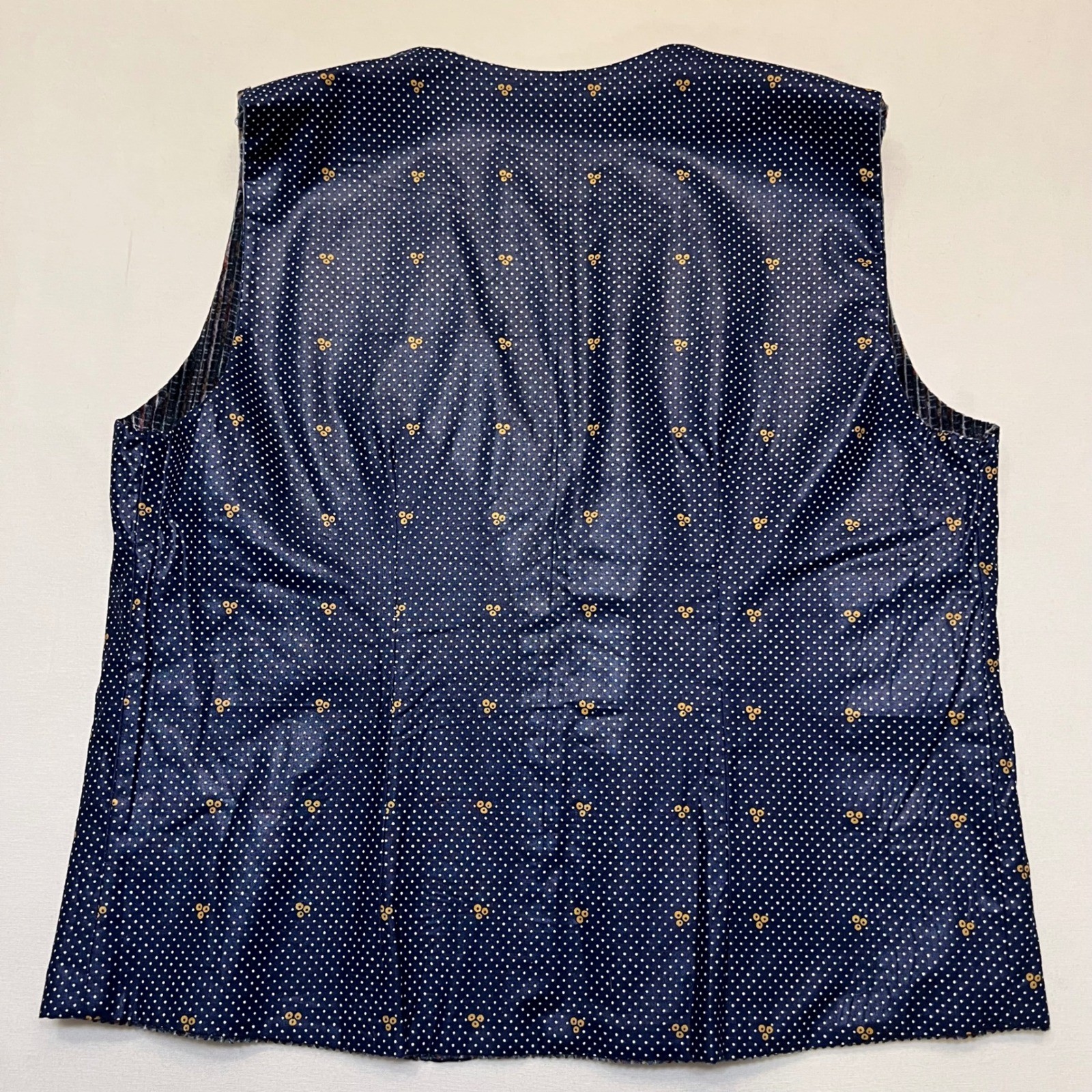 Vintage Blue Handmade Unique Reversible Retro Eclectic Indie Textured Vest L