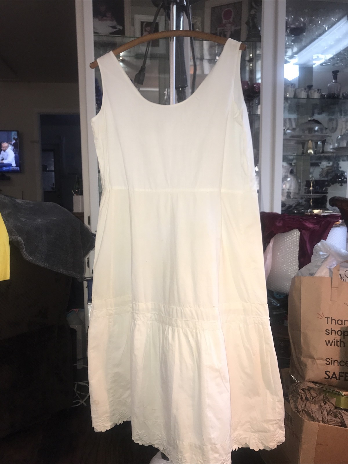 Antique Cotton Slip Dress Has Some Damage As Is