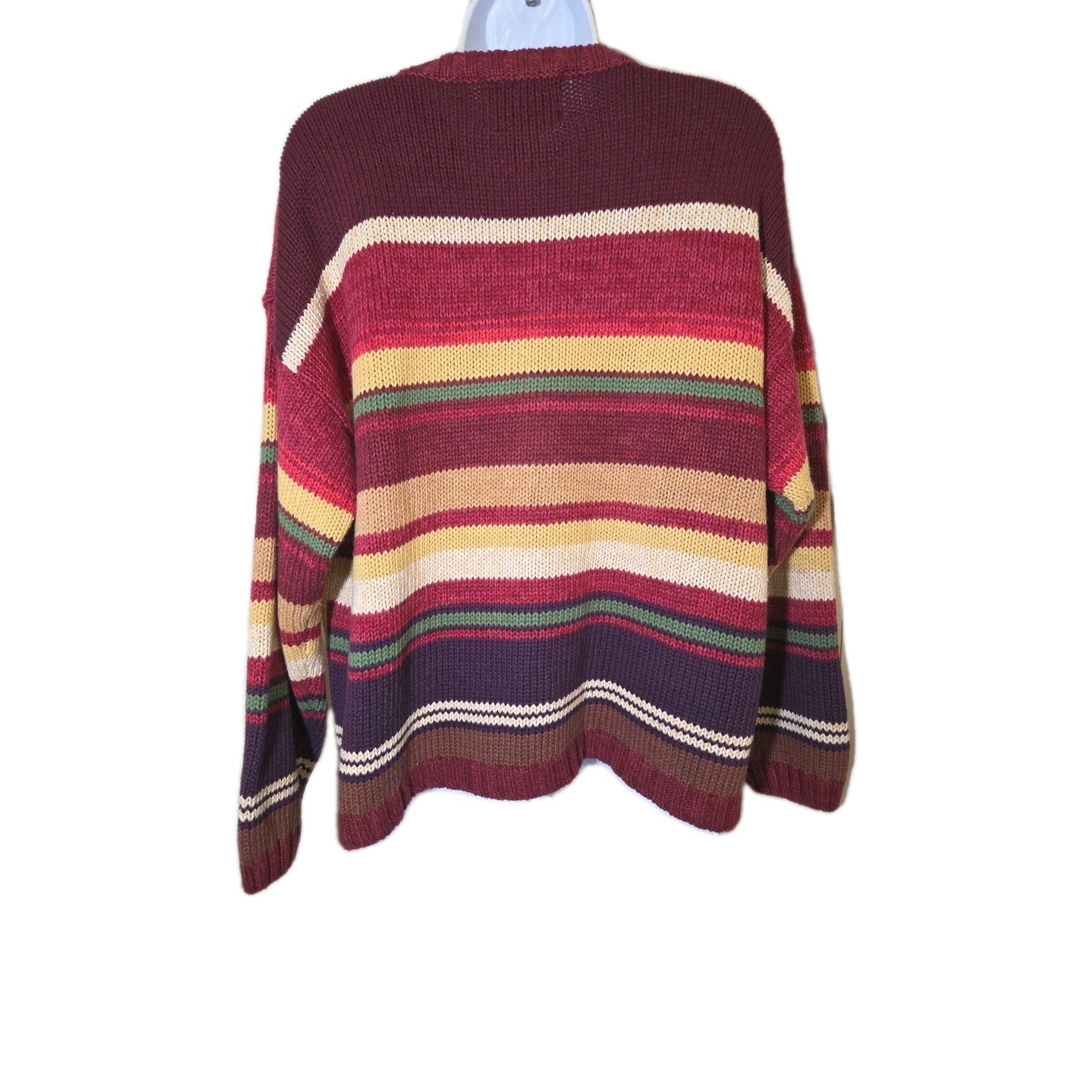 Vintage 2001 Tiara International Chunky Knit Cardigan Sweater Sunflower Fruit XL