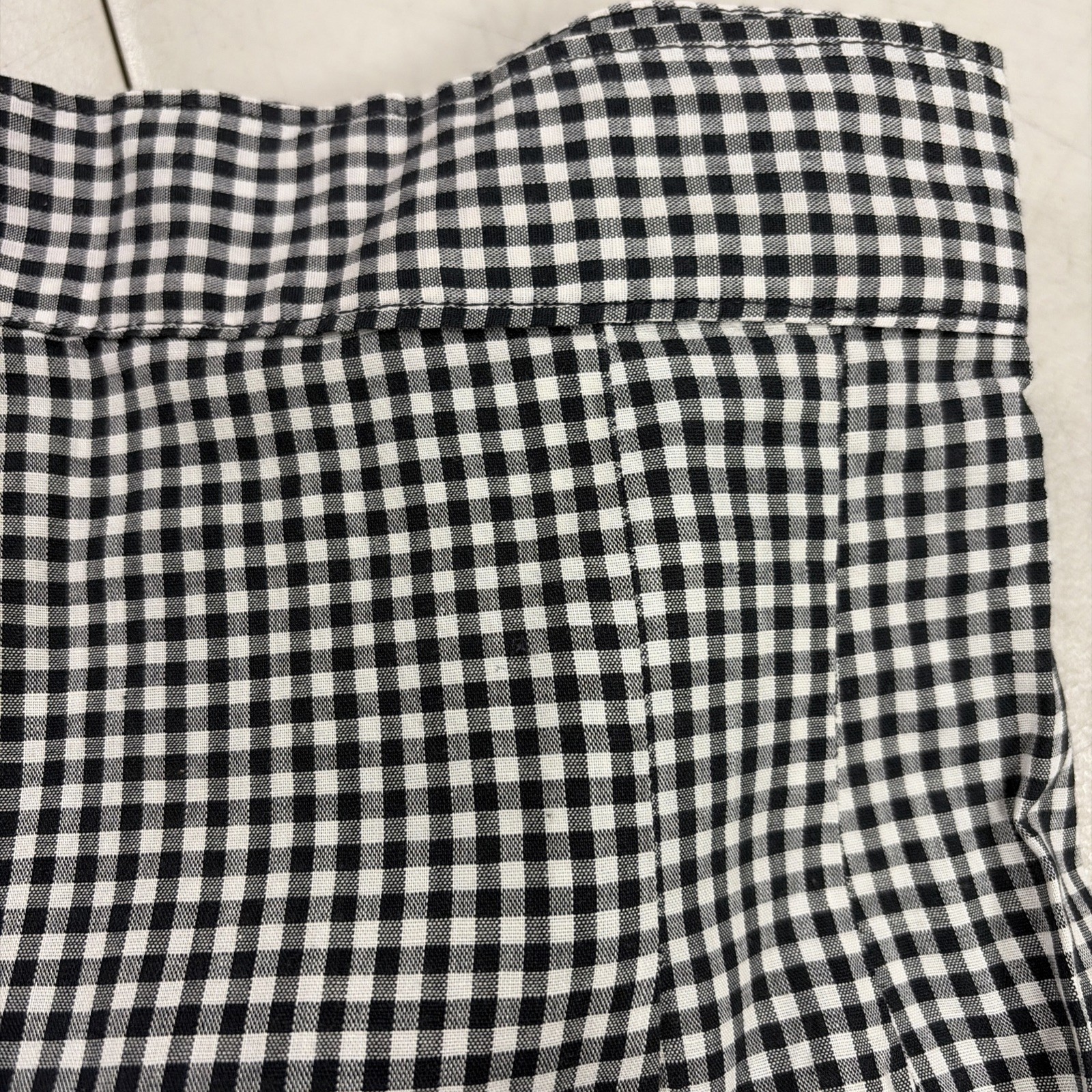 1960&rsquo;s Homemade Gingham Pleated Cotton Skirt Black & White Size M?
