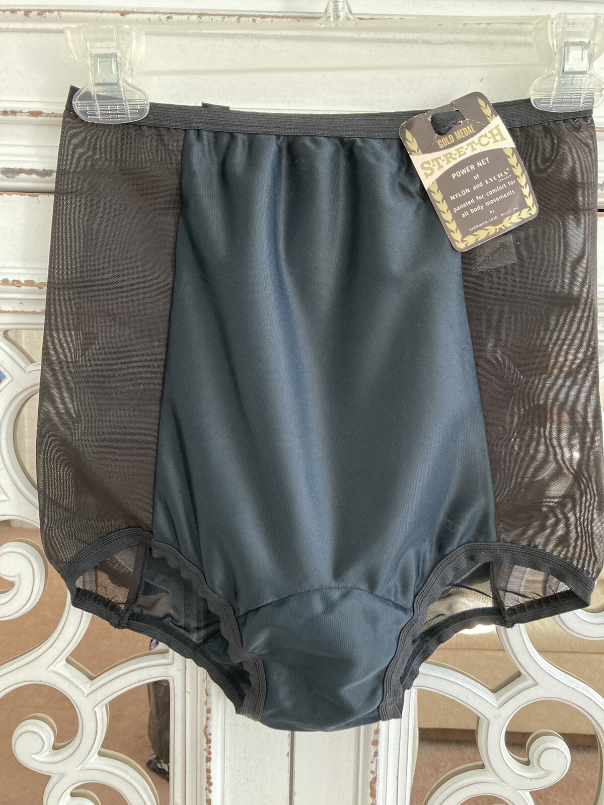 NWT! SPECTACULAR! Vtg Nylon & Lycra GOLD MEDAL Dbl Gusset Pillowtab Panties! 7/L